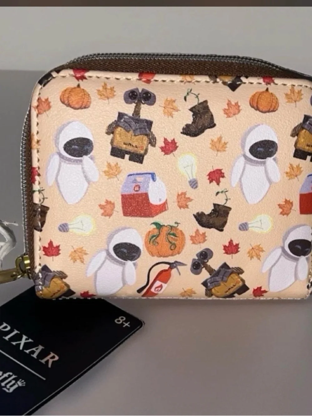 Loungefly Pixar Beige WALL·E & EVE Kids Zip Wallet